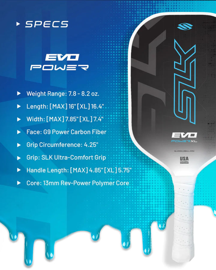 SLK Evo Power 2.0 Pickleball Paddle ThePicklrShop